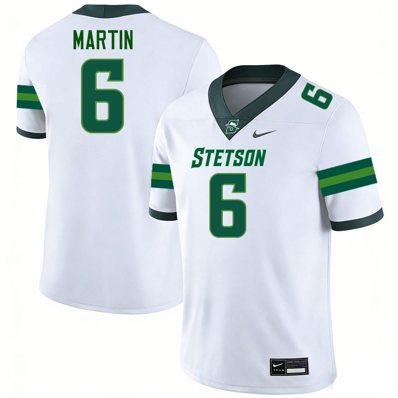Stetson Hatters #6 Andrew Martin College Football Jerseys,Uniforms-White